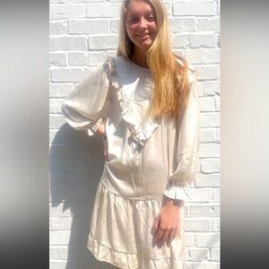 PINCH cream dress ruffle details